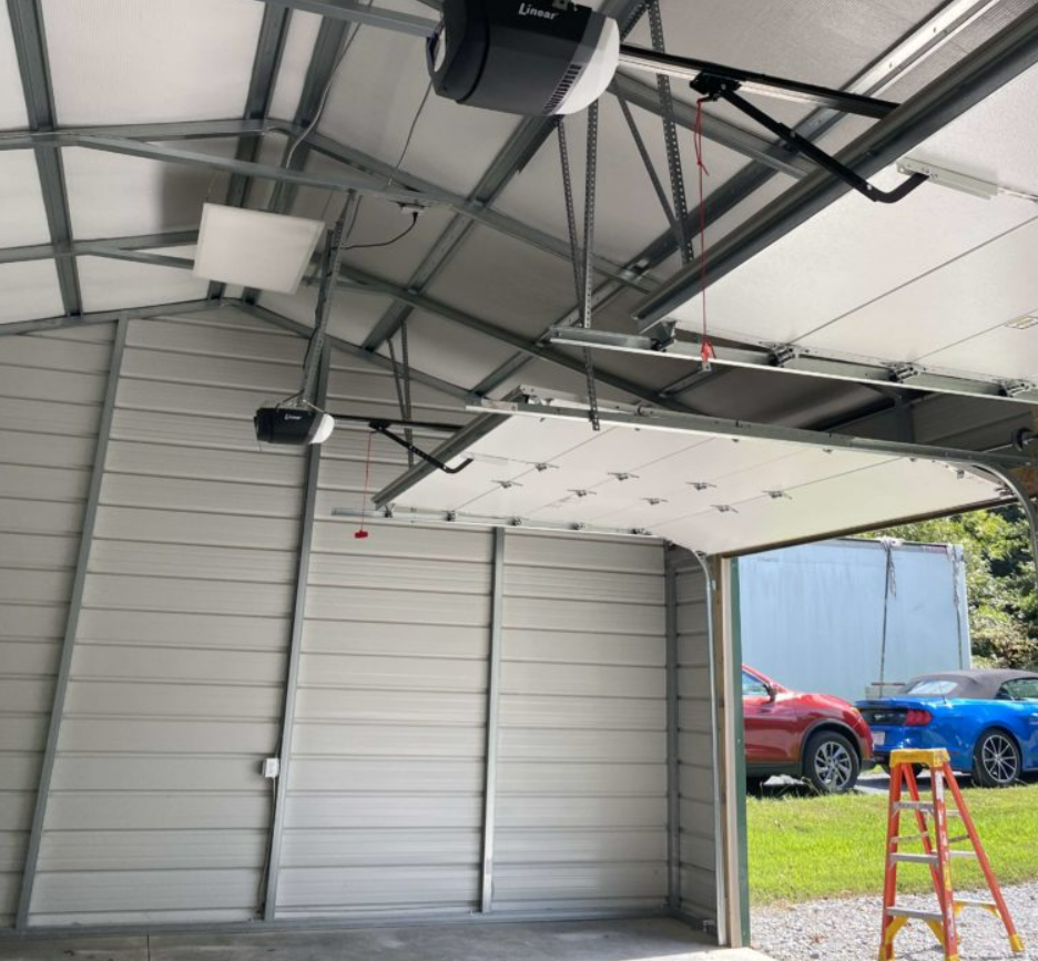 Technician performing overhead garage door repair in Punta Gorda, FL, ensuring smooth operation and functionality.